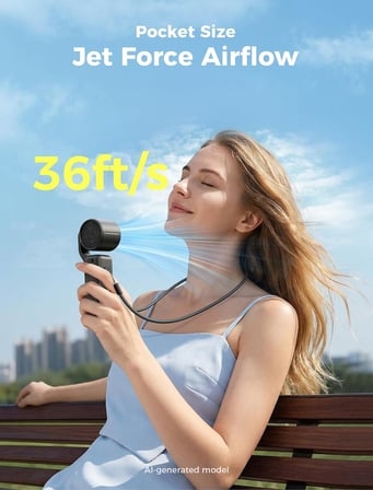 Taşınabilir Taşınabilir Fan, 3'ü 1 Arada Sabit Eller Serbest Güçlü Fan, 15000 RPM Jet Force Turbo Hava Akışı, 15H Maksimum Soğutma Süresi, Mini Cep Tasarımı, Kadınlar için Hediyeler, Seyahat