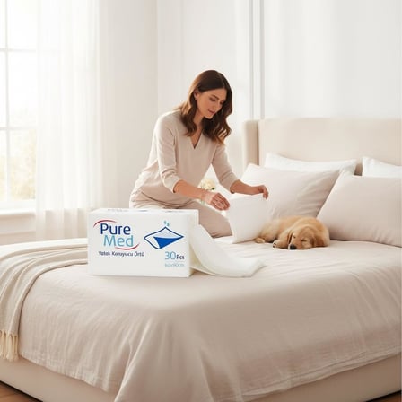 Koruyucu Örtü 60x90 cm – 30'lu | Tek Kullanımlık Sıvı Geçirmez Hasta Altı Örtüsü | Yüksek Emici Ped | Bebek, Yetişkin, Yaşlı ve Evcil Hayvan Bakımına Uygun