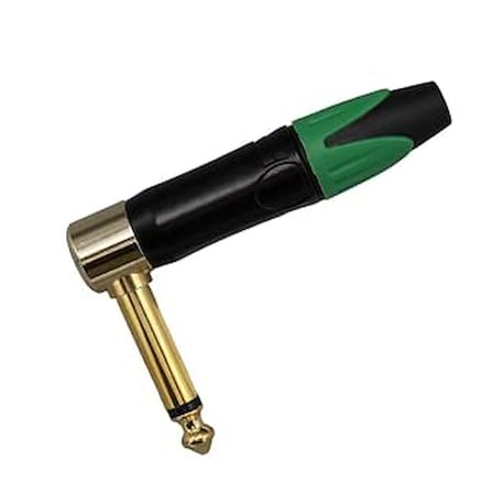 6.3mm Mono L-Tipi Metal Gövde Gitar Altın Kaplama Jack L-Tipi Profesyonel Enstrüman Jakı Dirsekli / 90 Derece