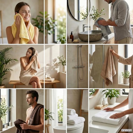 6'Lı El Ve Yüz Havlusu Seti (50X90 Cm) - Pamuk, Yüksek Emici, Grek Desenli - Ev, Otel, Spa Ve Banyo İ̇Çin Lüks Havlu Seti Günlük Kullanıma Uygun
