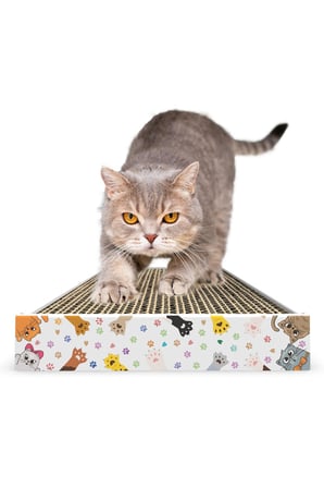 HOME Tırmata Doğal Düz Ondüle Karton Kedi Tırmalaması Kedi Tırmalama Tahtası Kartonu 47X17 Cm Kahverengi