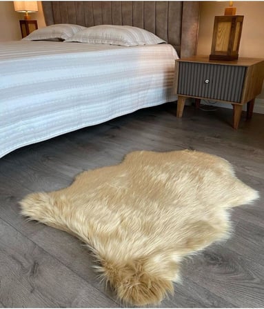 Post Üst Kalite Tüy Dökmez Yıkanabilir Yumuşak Dokulu Peluş Halı, CAMEL, 80 x 100