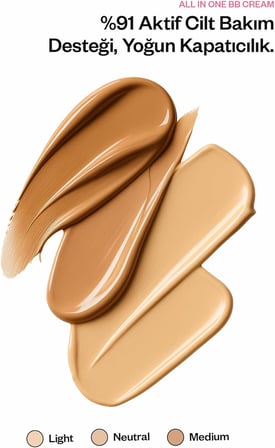 ALL IN ONE BB CREAM Neutral · SPF 50+ · Yüksek Kapatıcılık · Nemlendirici Ton Eşitleyici · Suya Dayanıklı · 50 ml