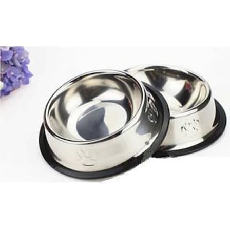 adet Pati Desenli Kedi Köpek Çelik Mama Kabı 16 cm 8 Oz