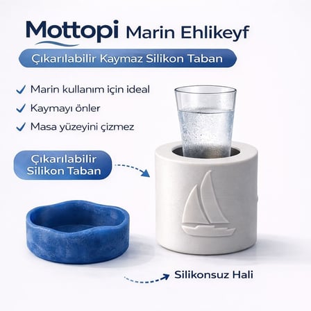 Tek Kadeh Beyaz/Kaymaz Silikon Taban,Termojelli Soğutucu,Marin,Tekne,Güverte
