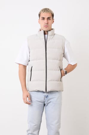 jeans Erkek Şişme Yelek – Hafif, Dik Yaka, Günlük Kullanım