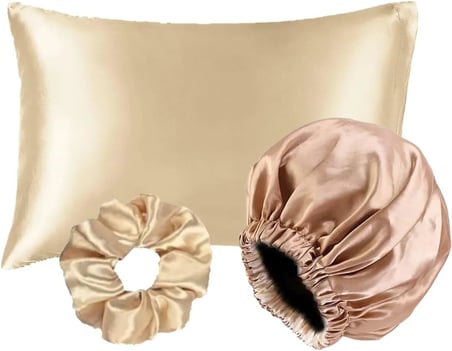 Saten Kıvırcık ve düz Saçlılar Için Saten Bone,Saten Yastık Kılıfı, Toka, Cilt Bakım Güzellik Kozmetik Seti ybt01, one size Toka Hediyeli,Saç Dostu,Cilt Dostu