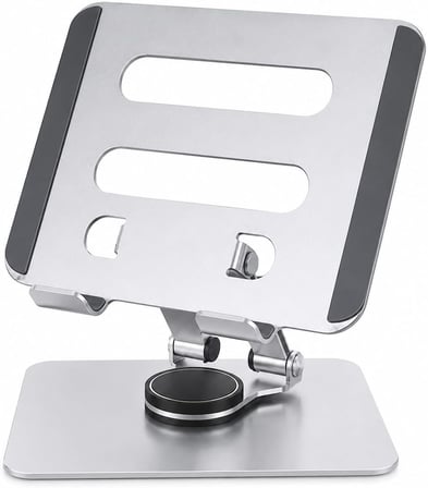 Tablet Standı 360 Derece Dönebilen Tablet Stand Katlanabilir Metal Tablet Tutucu Standı Tablet ve Telefon Tutucu Stant Tablet Tutucu Metal (Siyah)