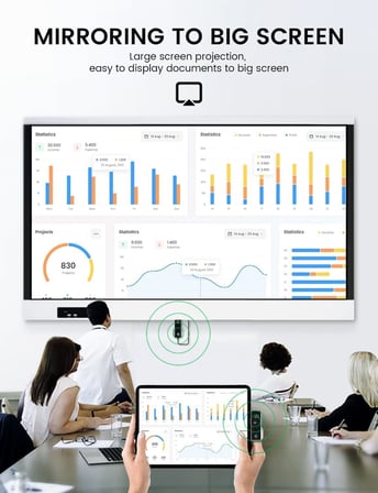 Kablosuz Ekran Yayınlayıcı & Alıcı - 1080p 60Hz HDMI Kablosuz Ekran Adaptörü, USB-C, DP-ALT, 5GHz WiFi, Tak Çalıştır, Mac, Windows, Android Uyumluluğu | ZR1180