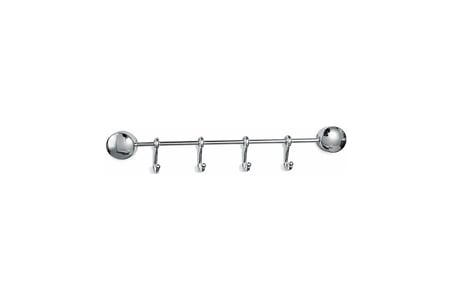 ÇELİK 4'LÜ DUVAR ASKISI, BANYO VE MUTFAK İÇİN HAVLU, BORNOZ VE KIYAFET ASKI APARATI, KROM KAPLAMA, METAL DUVAR MONTAJLI 4 KANCALI ASKILIK, BANYO MUTFAK KORİDOR İÇİN ÇOK AMAÇLI HAVLU VE CEKET