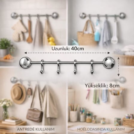 ÇELİK 4'LÜ DUVAR ASKISI, BANYO VE MUTFAK İÇİN HAVLU, BORNOZ VE KIYAFET ASKI APARATI, KROM KAPLAMA, METAL DUVAR MONTAJLI 4 KANCALI ASKILIK, BANYO MUTFAK KORİDOR İÇİN ÇOK AMAÇLI HAVLU VE CEKET