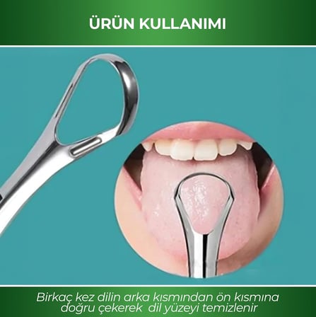 Paslanmaz Çelik Dil Temizleyici Sıyırıcı | Ağız Hijyeni İçin Dil Plak Temizleme Aparatı | Kötü Nefes Giderici Dil Kazıyıcı | Yeniden Kullanılabilir Metal Dil Temizleyici M
