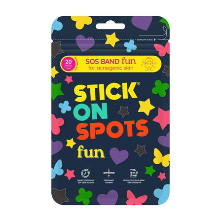 ON SPOTS SOS Band Fun Pimple Patch Hidrokolloid Sivilce ve Akne Bandı 20 Adet