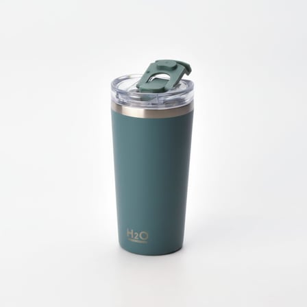 530 ml Pipetli ve Ağızlıklı Çelik Termos Kupa - Çift Fonksiyonlu Kapak - Sıcak/Soğuk Tutan Seyahat Bardağı (Travel Mug) - 4 Farklı Renk Seçeneği (YEŞİL)