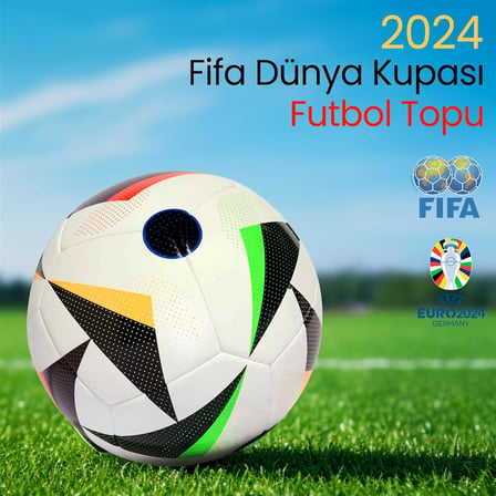 Topu UEFA 2024 Avrupa Kupası EURO24 Halı ve Çim Saha Sert Zemin için Dayanıklı Dikişli Maç ve Antrenman Topu (Pompa Hediyeli)