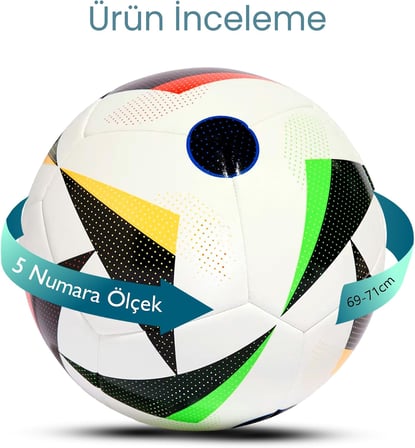 Topu UEFA 2024 Avrupa Kupası EURO24 Halı ve Çim Saha Sert Zemin için Dayanıklı Dikişli Maç ve Antrenman Topu (Pompa Hediyeli)