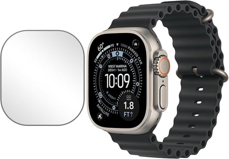 Apple Watch Ultra 3 için Tam Kaplayan Kavisli Ekran Koruyucu 3D Pet Film - Siyah AL3385