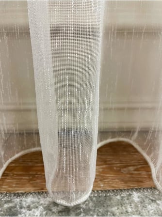 Ekru Keten Şantuk 1/2,5 Pile Tül Perde, Ekru, 450 X 270