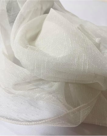 Ekru Keten Şantuk 1/2,5 Pile Tül Perde, Ekru, 450 X 270