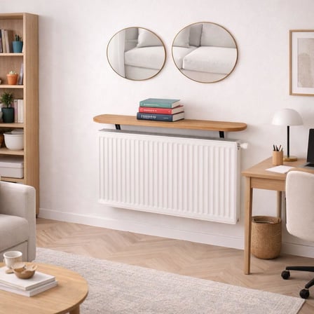 Üstü Dresuar 80x18cm Radyatör Rafı Kitaplık Oval Kenarlı Petek Üstü Antre Mutfak Salon Rafı Atlantik Çam