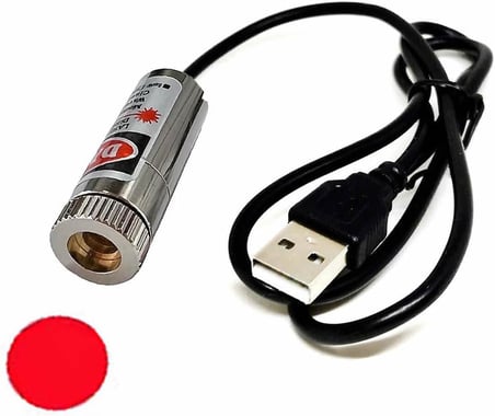 Kablolu 5mW 650nm Nokta Çizgi Lazer Modül 1 Metre Kablo Lens ile Odak Ayarlı 12mm Çap DVM.101.549