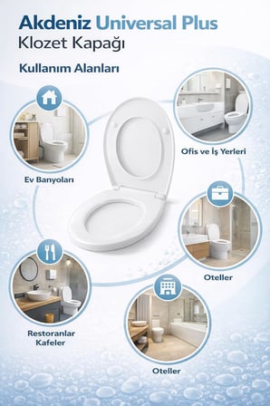 Universal Klozet Kapağı – Her Modelle Uyumlu, Kaydırmaz Alt Kapaklı, Kolay Montajlı, Kolay Temizlenebilir, Dayanıklı Yapı, 5 Yıl Garantili