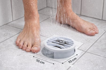 Li Yuvarlak Gider Süzgeci ve Koku Önleyici Kapak, Banyo, Mutfak, Duş ve Zemin Giderlerinde Kullanıma Uygun, 10 cm Çap, Dayanıklı Plastik, Saç ve Atık Tutucu Izgaralı Tasarım, Kolay Temizlik