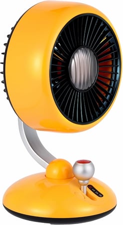 Q3 120° Salınımlı 3 Kademeli LED Işıklı Şarjlı Masaüstü Fan Vantilatör Retro Sarı