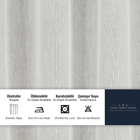 Fabric Design Lüks İpeksi Dokulu Bambu Kırışmaz Ütü Gerektirmez Ekru 200x250 Pilesiz (1 x 1) YÜKSEK KALİTELİ TÜL PERDE