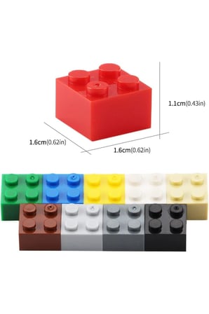 Yapı Blok Seti 100 Parça – Standart Ölçülerle Uyumlu Renkli Mini Tuğla Seti – Yaratıcı Oyun ve Eğitim İçin, 3 Yaş Üzeri(Sıcak Renkler)