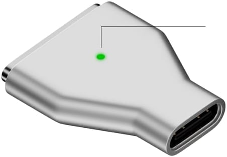 Type-C - MagSafe 3 ile Uyumlu Manyetik Şarj Adaptörü Çevirici 140W Hızlı Şarj Desteği, LED Göstergeli Gümüş SFU-3