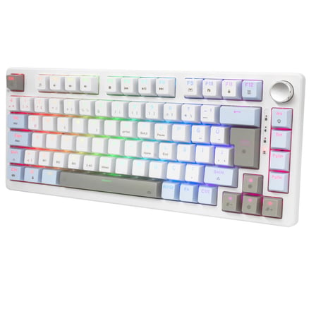 VEXOR RGB Mekanik Gaming Oyuncu Klavyesi 82 Tuş | 3 Mod (Bluetooth + 2.4G + Kablolu) | Huano Brown Kahverengi Switch Linear | 2000mAh Batarya | Anti-Ghosting Kompakt%75 Hot Swap