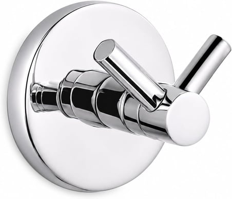 Banyo Bornoz Havlu Askısı, 304 Paslanmaz Çelik, Krom Kaplama İkili Askılık, Yapışkanlı ve Vidalı Montajlı, 5 Yıl Garantili Banyo Aksesuarı