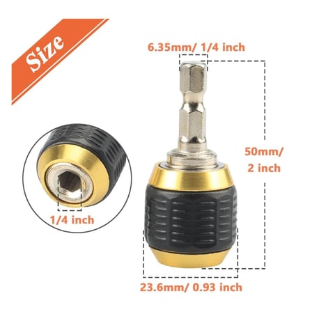 Mıknatıslı Speed Bits Uç Tutucu 1/4" Matkap Uyumlu Pratik Sök Tak Hızlı Bilyalı Emniyetli