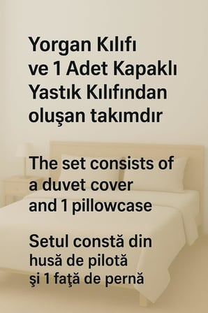 Tek Kişilik Düz Renk Pudra Nevresim + 1 Adet Yastık Kılıfı, crsfnevrsmtek