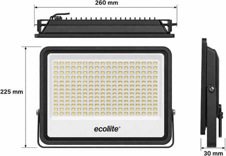 100W LED Projektör 8000 Lümen IP66 Su Geçirmez Dış Mekan Floodlight Bahçe Duvar Otopark Aydınlatma 220 Volt (Beyaz Işık 6500K)