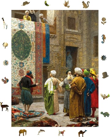 Puzzle Yetişkin - Halı Tüccarı - 450 Parça, 29 x 39 cm - Yapıştırıcı Folyo Dahil - Benzersiz Şekilli Parçalar & Özel Figürler - R1-40