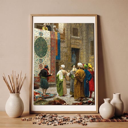 Puzzle Yetişkin - Halı Tüccarı - 450 Parça, 29 x 39 cm - Yapıştırıcı Folyo Dahil - Benzersiz Şekilli Parçalar & Özel Figürler - R1-40