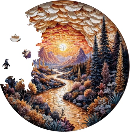 Puzzle Yetişkin - Altın Dağlar - 252 Parça, 29 x 29 cm - Yapıştırıcı Folyo Dahil - Benzersiz Şekilli Parçalar & Özel Figürler - A1-18