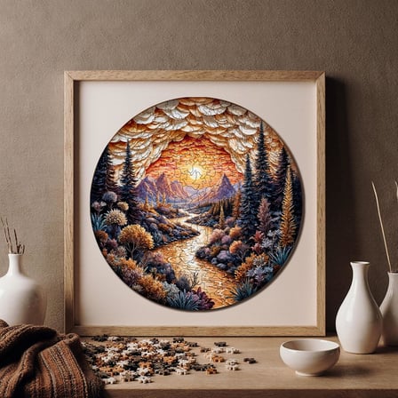 Puzzle Yetişkin - Altın Dağlar - 252 Parça, 29 x 29 cm - Yapıştırıcı Folyo Dahil - Benzersiz Şekilli Parçalar & Özel Figürler - A1-18