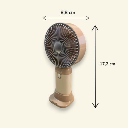 El Vantilatörü 3 Kademeli Hız Ayarlı Mini Fan – Taşınabilir Cep Fanı, Type-C USB Şarjlı 500mAh 2W Sessiz Güçlü Soğutma