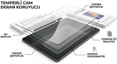 Samsung Galaxy Tab S11 İle Uyumlu Tablet Temperli Cam Ekran Koruyucu Kırılmaz Cam Koruma TBK-01