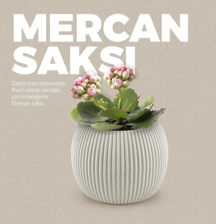 Yuvarlak Saksı Seti 0,15 litre + 0,7 litre, İç Mekan - Dış Mekan 2li Ekonomik Tabaklı Plastik Saksı Set Latte Renk