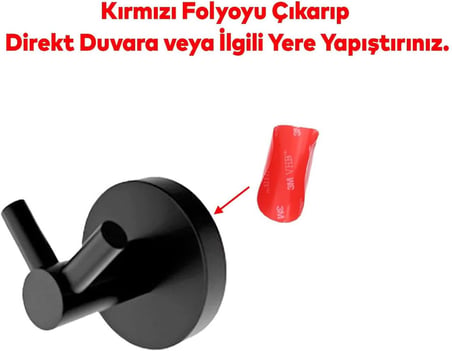 Metal Sağlam Banyo Lavabo Çatal 2'li Askılık Aparat Bornoz Havlu Asma Askı Siyah Renk