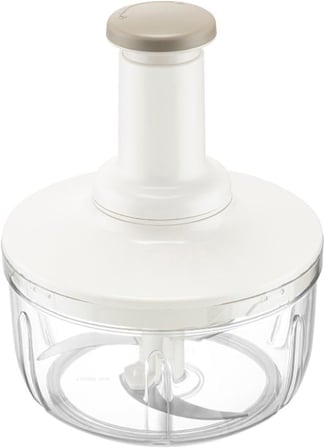 Home 3 Bıçaklı Basmalı Rondo Doğrayıcı Manuel El Rondosu Paslanmaz Çelik Bıçaklı Soğan Doğrayıcı Sebze Meyve Salata Püre Havuç Doğrayıcı Pratik Mutfak Rondosu Şeffaf Hazneli El Blender (ASORTİ)