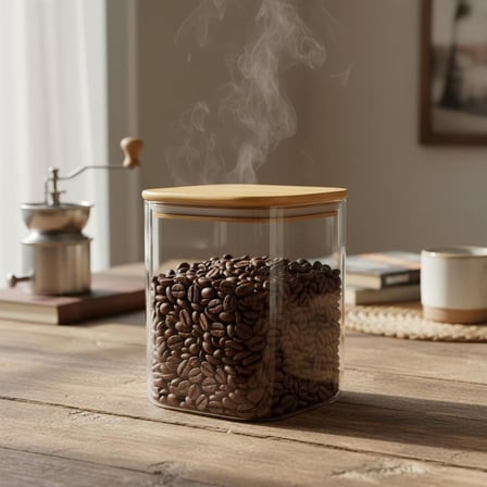 10x15 cm Bambu Kapaklı Kare Cam Saklama Kavanozu - Vakumlu Uzun Boy Şeffaf Erzak Kabı Bakliyat ve Kuruyemiş Saklama Kutusu Mutfak Düzenleyici Organizatör