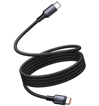 240W Çift Type-C Şarj Kablosu Mıknatıslı Otomatik Toplanan Örgülü 1,5m (TSABG)