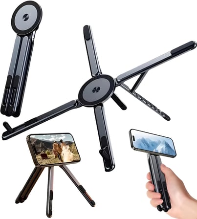 Çok Fonksiyonlu Stand Cep Telefonu Notebook Tablet için, MagSafe ile Uyumlu, Yüksek Güçlü Mıknatıs, Alüminyum, Tablet ve Laptop için Ergonomik, 8 Yükseklik Kameli, E05, Gri