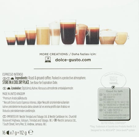 Dolce Gusto Espresso Intenso 16 Kapsül 112 Gr (3 paketi)