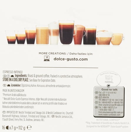Dolce Gusto Espresso Intenso 16 Kapsül 112 Gr (3 paketi)